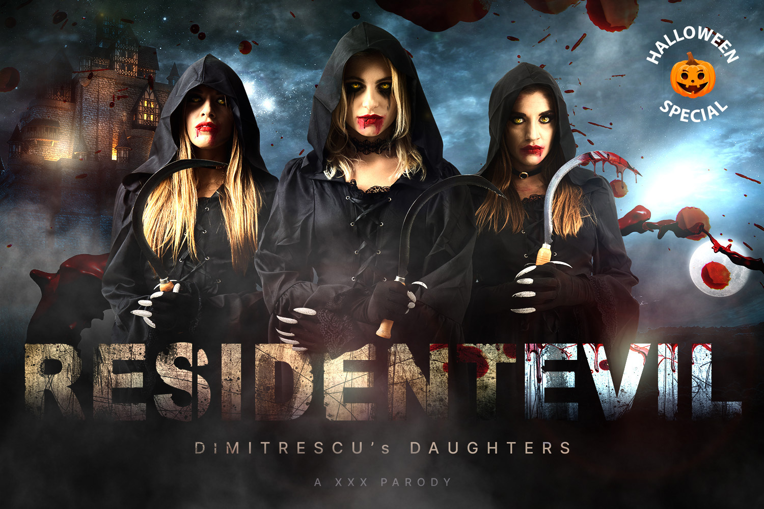 VR Cosplay X Dimitrescu's Daughters Resident Evil Village a XXX Parody