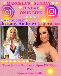 Marcela Alonso Welcomes Adult Industry Icon Brittany Andrews IG Live Show #SundayFunday