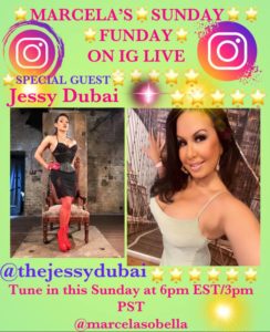 Marcela Alonso Welcomes Trans Adult Star Jessy Dubai to #SundayFunday on Sunday, March 6 at 6pm ET/3pm PT