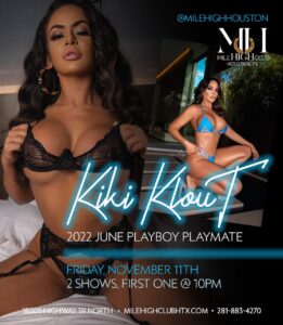 Join Kiki Klout at Houston’s Mile High Gentlemen’s Club for One Night Only!