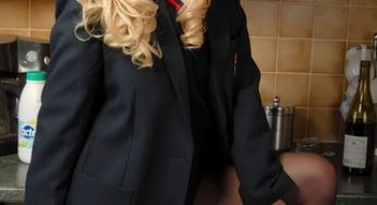 College-Uniform Emma Clare – A Blonde in Navy Uniform