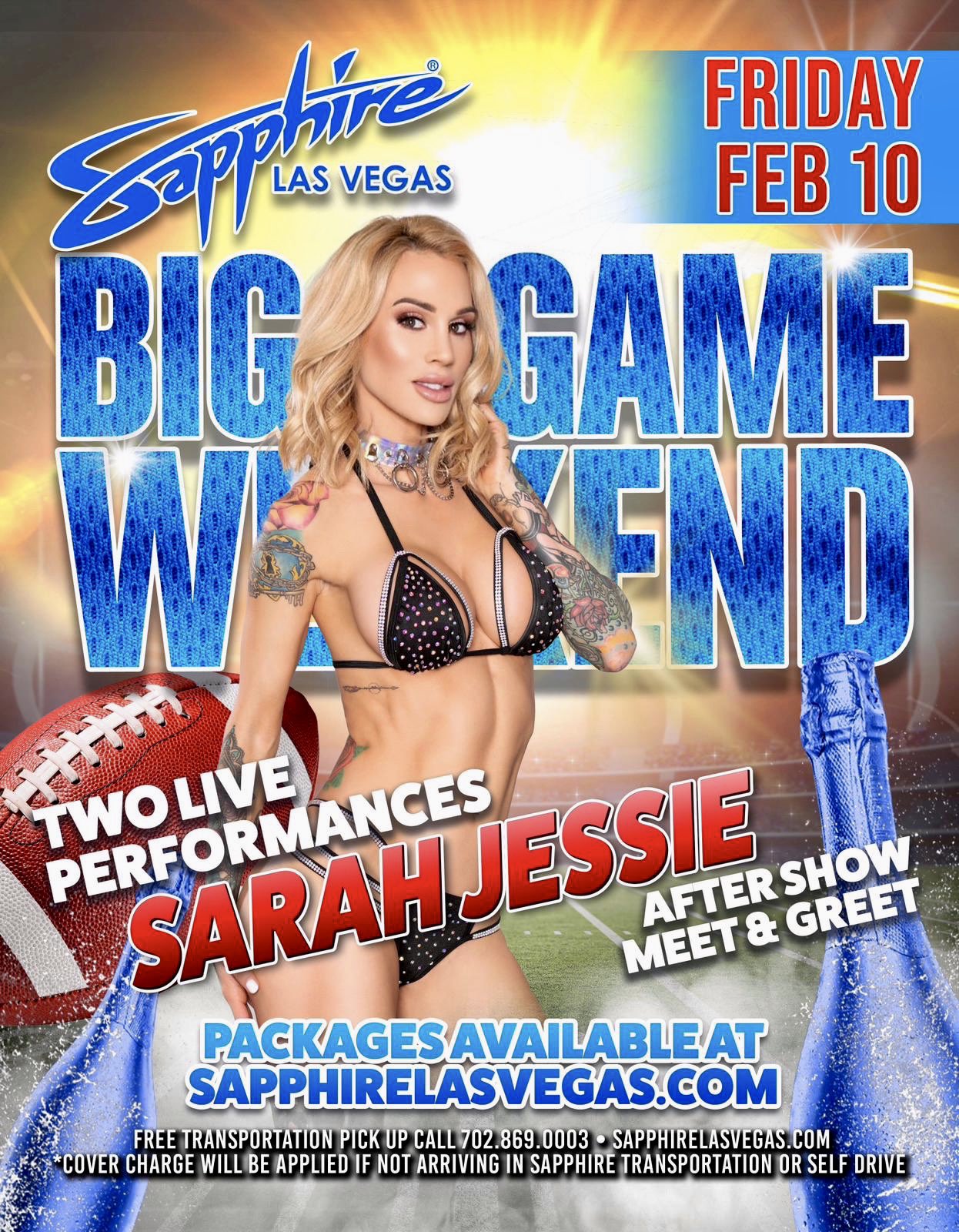 Sarah Jessie to Headline 2 Shows at Sapphire Las Vegas Friday Night