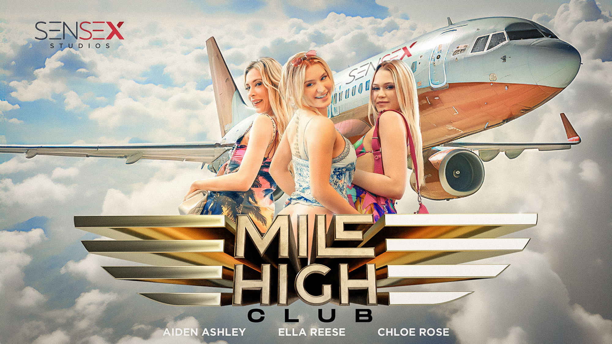 SenseX Aiden Ashley, Chloe Rose, Ella Reese, Maya Farrell – Mile High Club