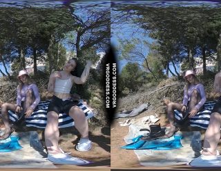 VRGoddess josie, Matty Mila Perez – Matty And Josie Public Masturbation Outdoors Next To Abandoned Building