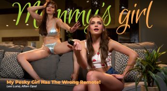 AdultTime MommysGirl Lexi Luna, Aften Opal – My Pesky Girl Has The Wrong Remote!