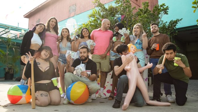 RealityKings MoneyTalks Lacey London, Mandy Waters, Macy Meadows, Krissy Knight, JMac, Mason Gray, Carrion Ivy – Money Talks: Block Party