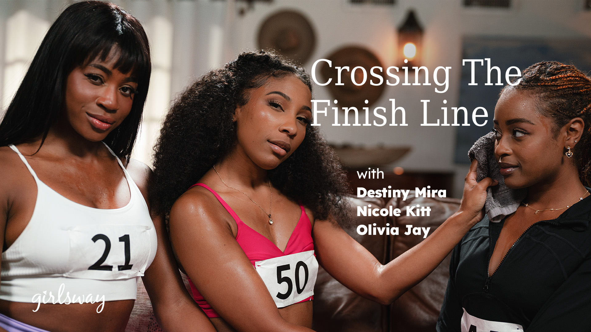 SquirtingLesbian Nicole Kitt, Destiny Mira, Olivia Jay – Crossing The Finish Line