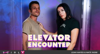 TGirlX Leah Hayes, Nate – Elevator Encounter