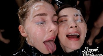 SpermMania Haruka Suzuno, Mary Popiense – Haruka Suzuno and Mary Popiense’s Sticky Bukkake Facial