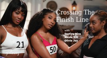 SquirtingLesbian Nicole Kitt, Destiny Mira, Olivia Jay – Crossing The Finish Line