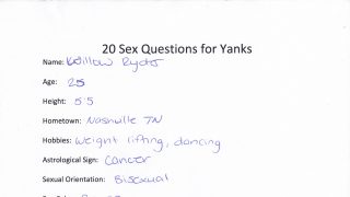 Yanks.com Willow Ryder – 20 Sex Questions With Willow Ryder!