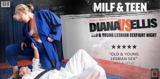 Mature.NL Diana, Ellis Courtney – 57 year old MILF Diana gets wet with 26 year old Ellis in this old and young lesbian sexfight match