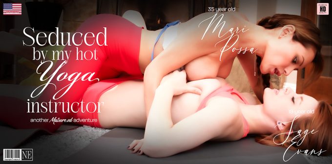 Mature.NL Mari Possa, Sage Evans – Old and young lesbian Yoga with tall red teen Sage Evans and hot MILF instructor Mari Possa