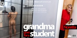 Mature.NL Koudai, Noretta – 25 year old Exchange student gets to fuck the very horny and curvy 74 year old grandma Noretta