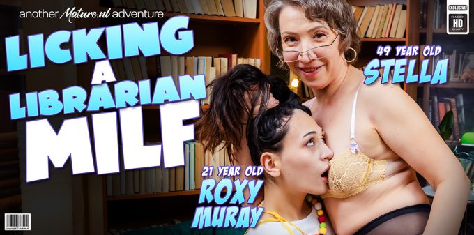 Mature.NL Roxy Muray, Stella V. – Roxy Muray is a 21 year old babe who gets licked by 49 year old Lesbian librarian MILF Stella