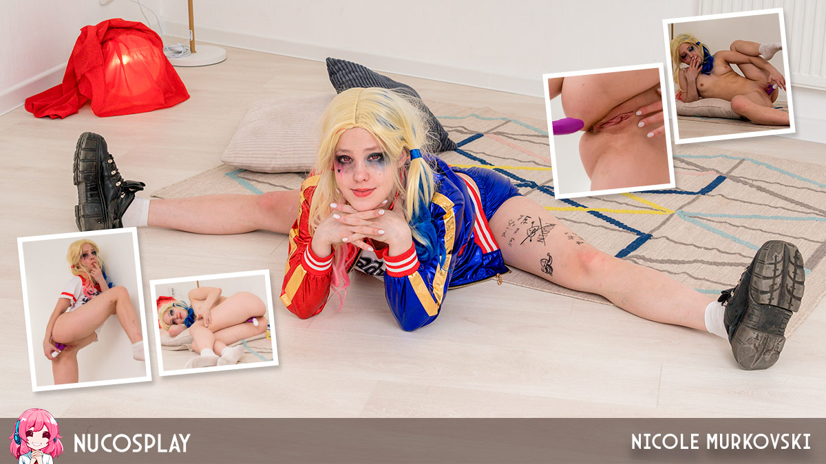 NuCosplay-Tight And Flexible Babe Nicole Murkovski Masturbates In Harley Quinn Cosplay-Nicole Murkovski