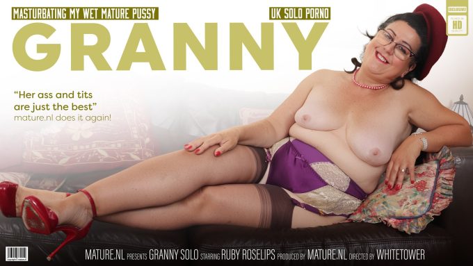 Ruby Roselips Curvy British Granny Masturbates Her Wet Mature Pussy! Ruby Roselips