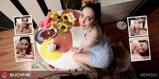 New Juicy Brunette Remido Has Perfect Blowjob Eyes Remido